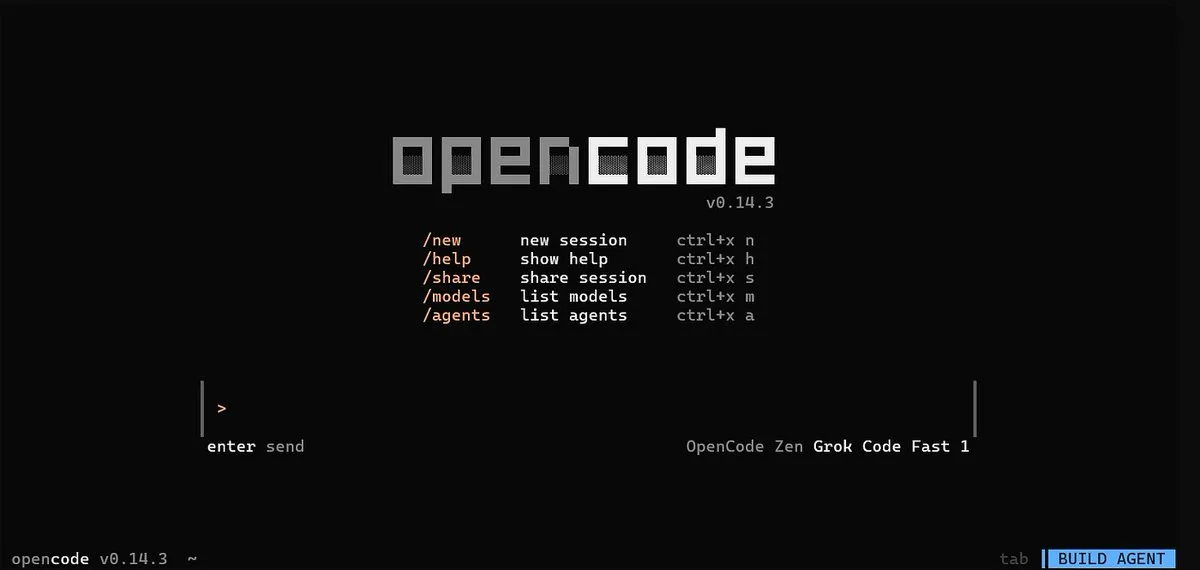 OpenCode terminal