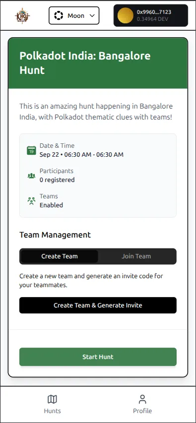 Creating a team