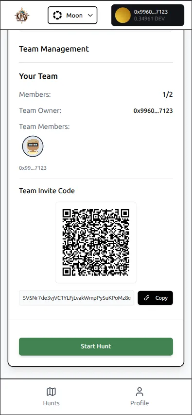 Team invite code &#x26; QR